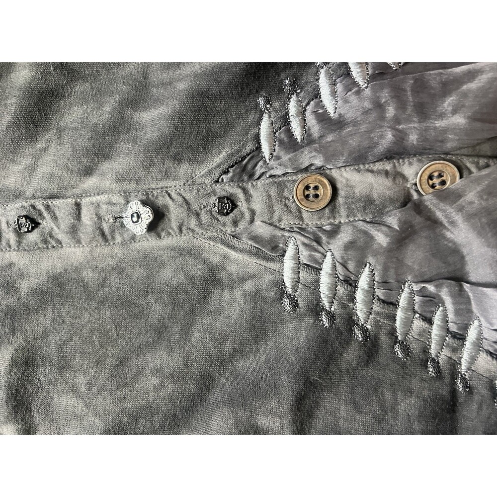 Parsley And Sage Gray Ruched Art To Wear Top Lagenlook Women’s M Buttons Fall - Picture 9 of 16